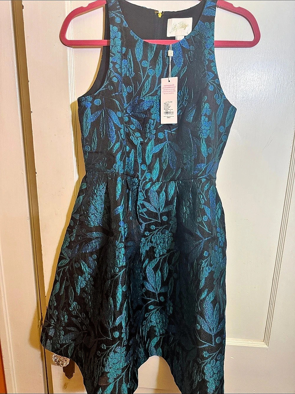 Floral Mini Dress in Black & Blue NWT